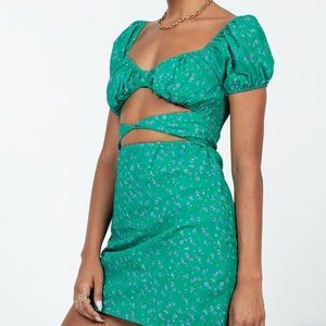 NWT Princess Polly Green Mini Dress Size 2